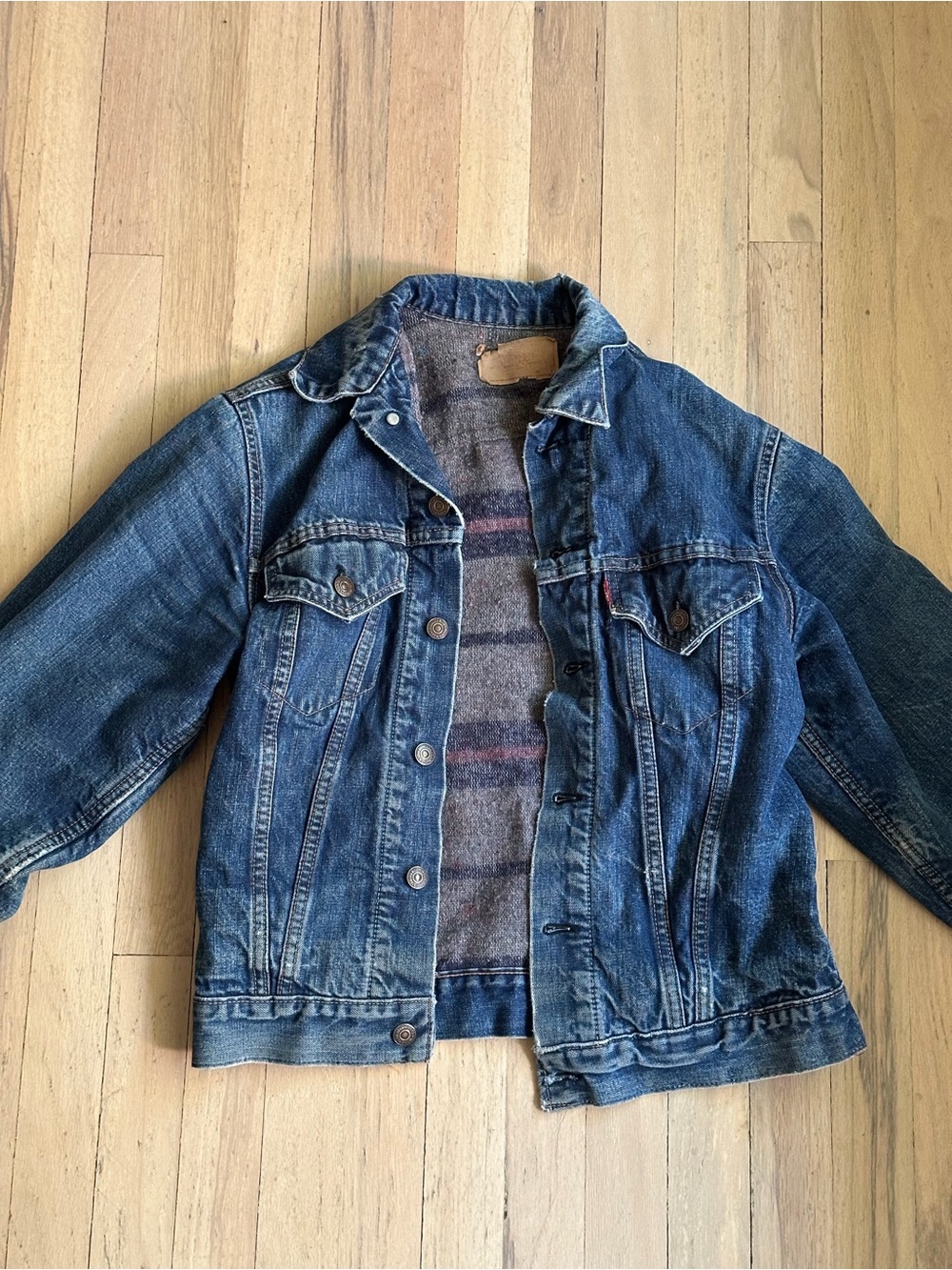 Vtg 60s Levis Big E 70505 0317 Troy Blanket Lined Trucker Jacket